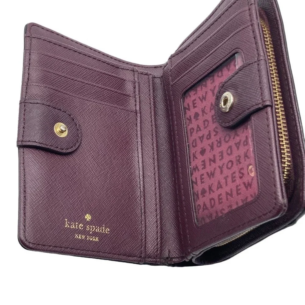 Kate Spade New York Cara‎ Newberry Lane Mulled Wine Red Leather Wallet